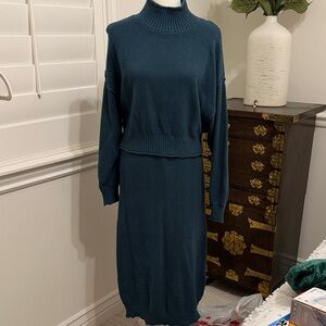 Free People Teal Skirt Set